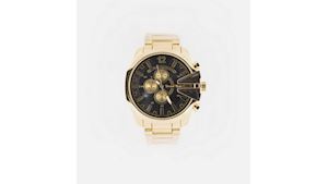 Zlaté hodinky TT černý ciferník unisex