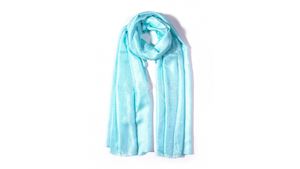 Dlouhý šátek s flitry světle modrý 180cm*90cm 4C1-121347