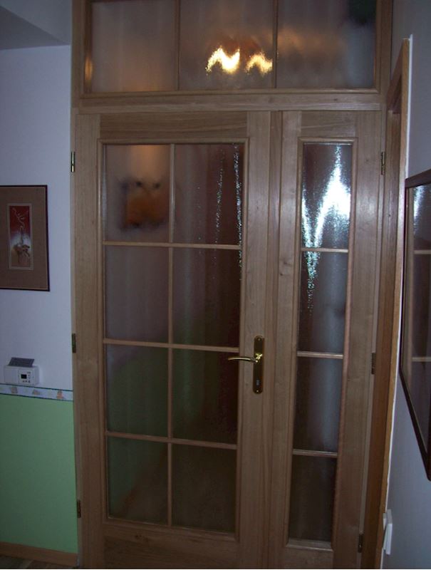 Vnitřní prosklené dubové dveře